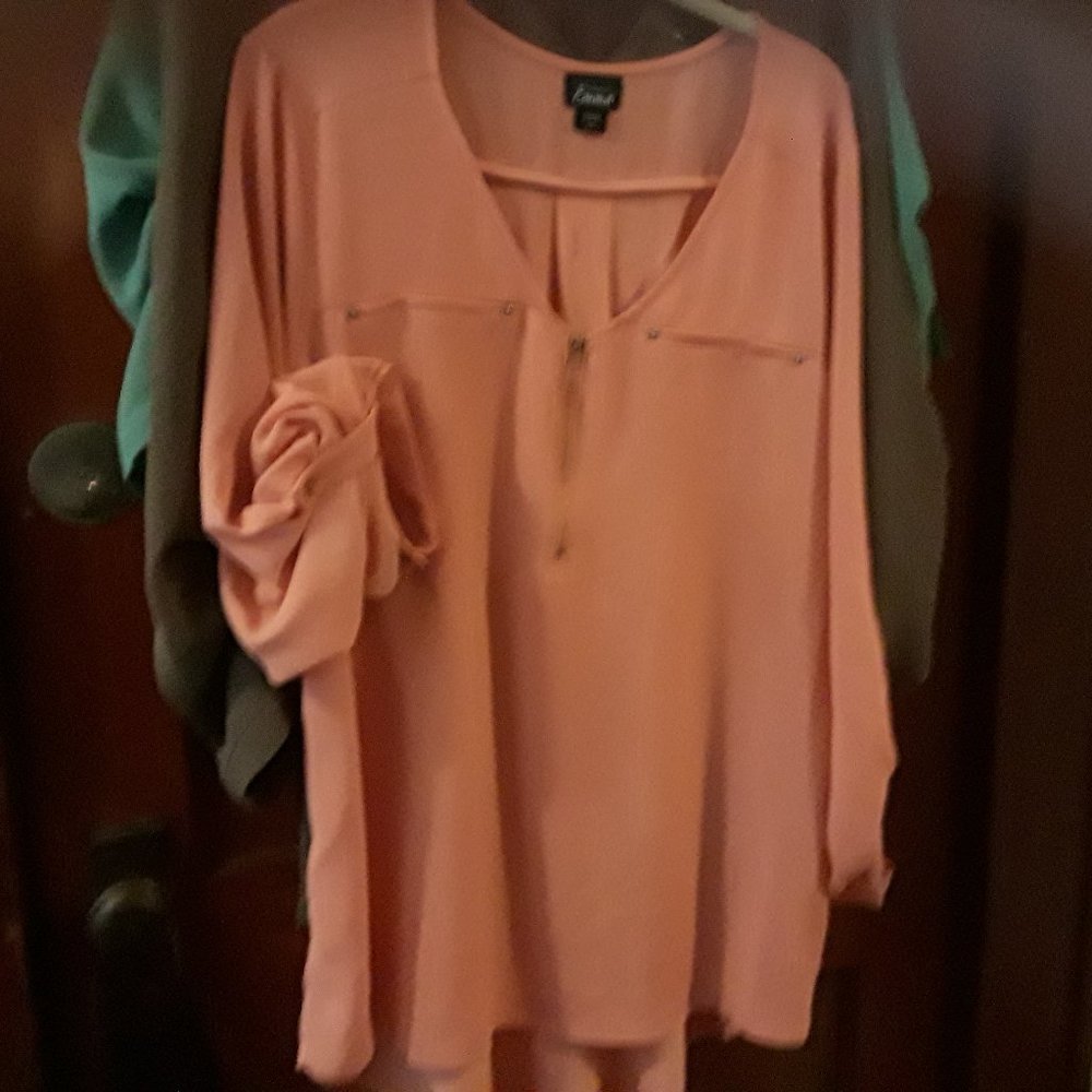 Simply Emma Billowy 3/4 or Long Sleeve Blouse 2X
